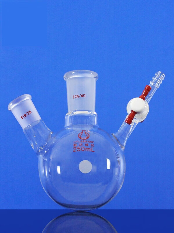 二口球瓶反应烧瓶四氟节门schlenk 50/100/250/500ml lh-36 容量50ml