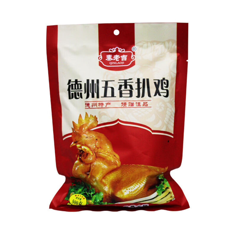 秦老吉德州扒鸡五香脱骨烧鸡袋装山东特产德州五香扒鸡 500g*1袋