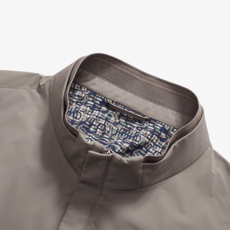 MAYOR男装 秋季商务时尚立领透气卡其单茄克 卡其 M （170/92A）