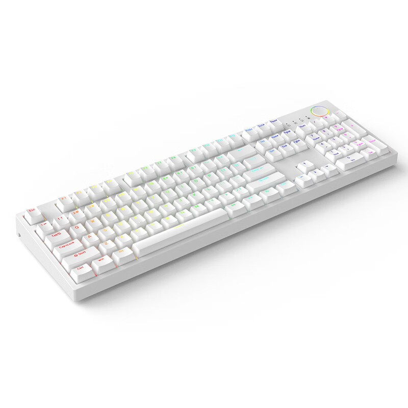 GANSS 3087T/3104T客制化机械键盘高斯三模无线键盘蓝牙2.4G有线热插拔办公游戏键盘 3104T白色【RGB】三模版 全键热插拔 KTT风信子轴