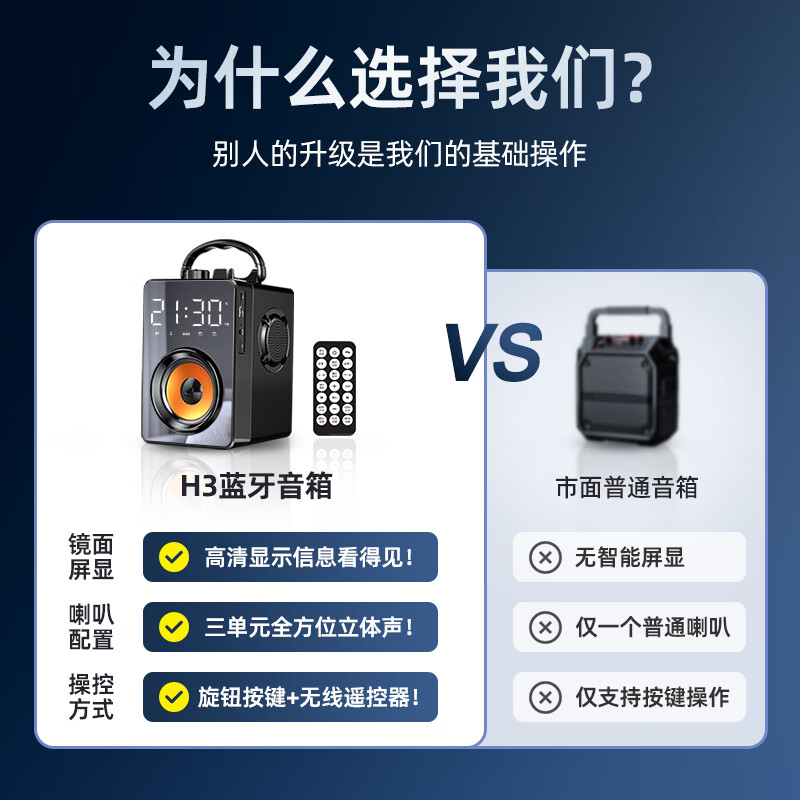 MC H3无线蓝牙音箱音响大音量迷你影响手提户外便携重低音炮街舞K歌家用广场舞薇信收款语音播报提醒器 升级黑+无线话筒（环绕大音量&升级续航&音频认证）