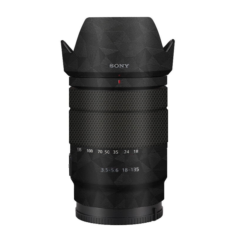 5-5.6镜头保护贴膜18135贴纸皮纹3m 北欧三角黑 索尼e18-135