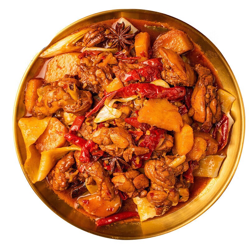 正源花园里正宗新疆沙湾大盘鸡舌尖沙湾辣子鸡真空 500g