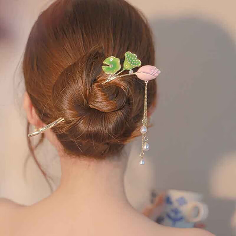 弥俏流苏步摇发簪子女士简约现代丸子头盘头发钗子日常佩戴配旗袍头饰