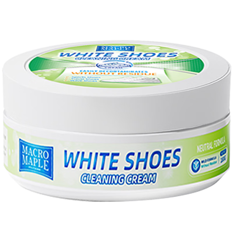 MACROMAPLE澳洲 小白鞋清洁膏 多功能清洁剂 去污增白去黄 擦鞋刷鞋膏180g