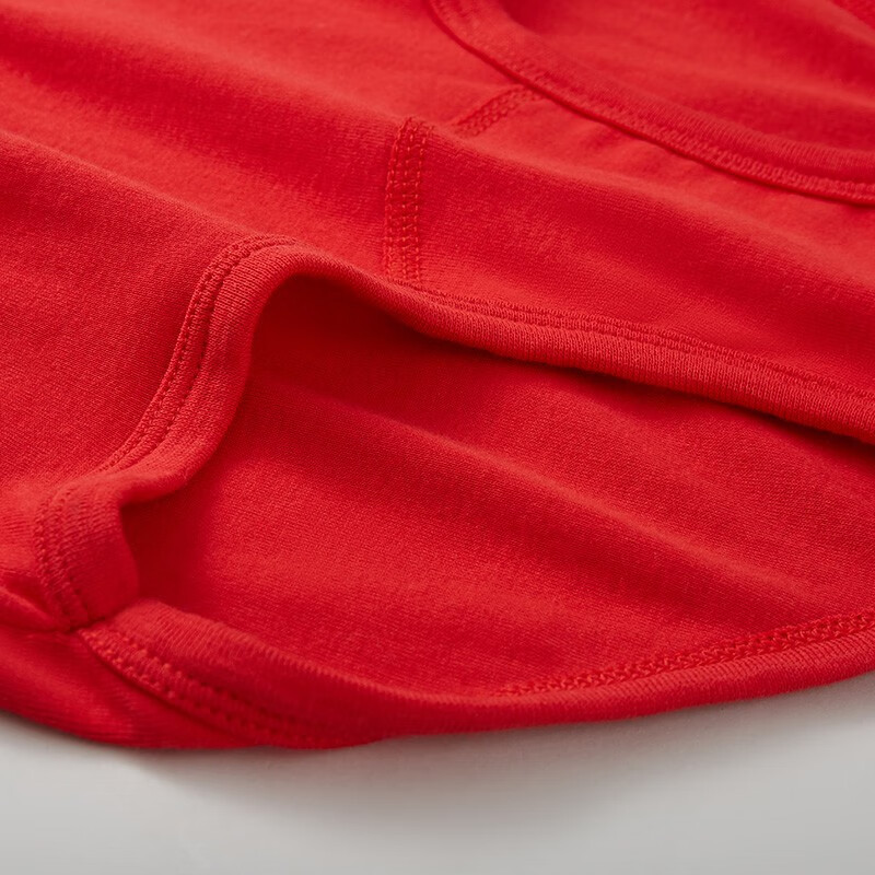 三枪舒肤罗纹弹力全棉女中老年送老妈宽松高腰透气大肚腩三角纯棉内裤 大红 2XL (175/100)