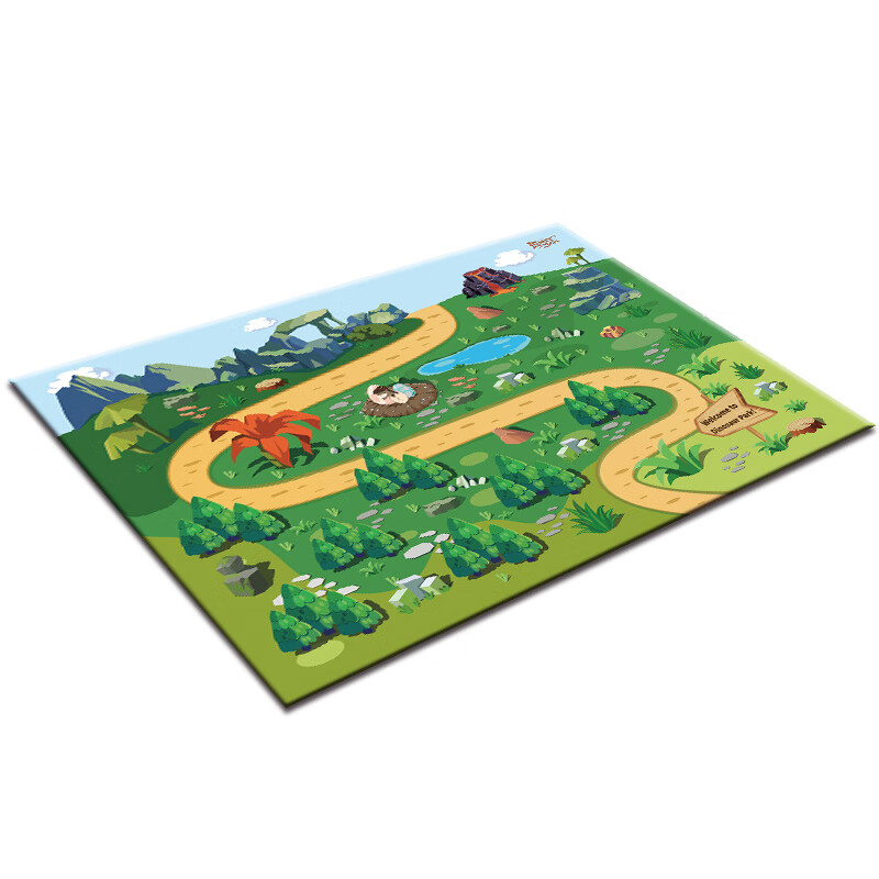 玛奇乐仿真动物模型恐龙玩具卡通游戏垫动物园森林场景无纺布无味 卡通游戏垫-恐龙（100*70cm）