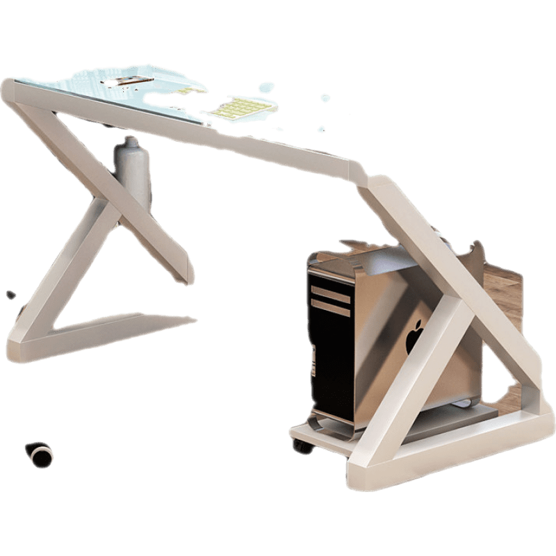 电脑台式桌家用简约现代经济型书桌简易学生学习桌子电脑桌 K型120*60*75全白