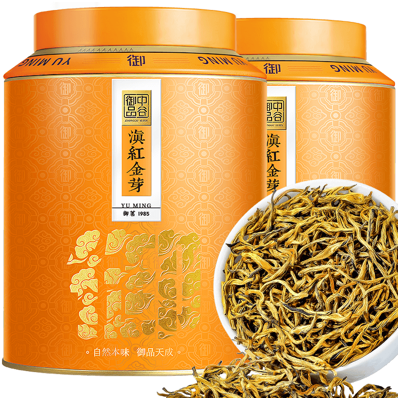 中谷御品茶叶滇红金芽滇红茶特级云南凤庆甜香新茶父亲节礼物茶叶礼盒300g