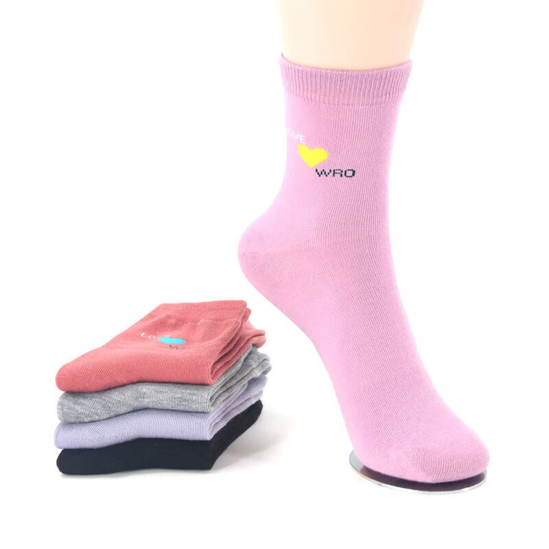 【高品质袜子】棉袜子女长筒加厚保暖冬卡通女士韩版防臭百搭简约纯色