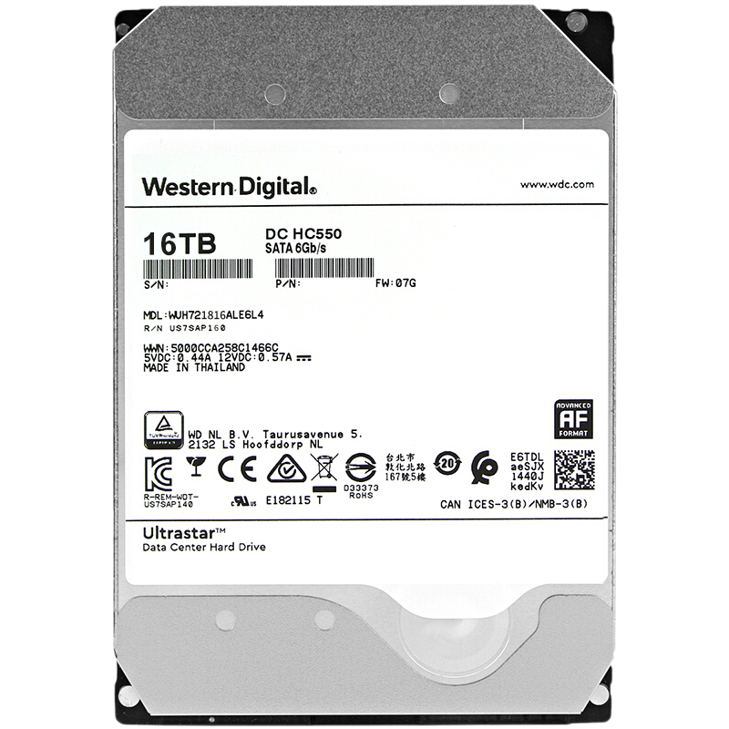 ݣWD ҵNAS洢еӲ CMRֱʽ SATA3.0 16TB WUH721816ALE6L4 3099Ԫ