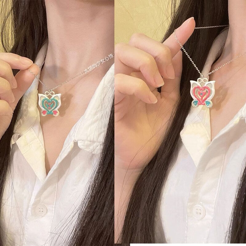 小魔仙堡少女心配饰甜美可爱颈链锁骨链饰品 巴啦啦能量【粉色 绿色】