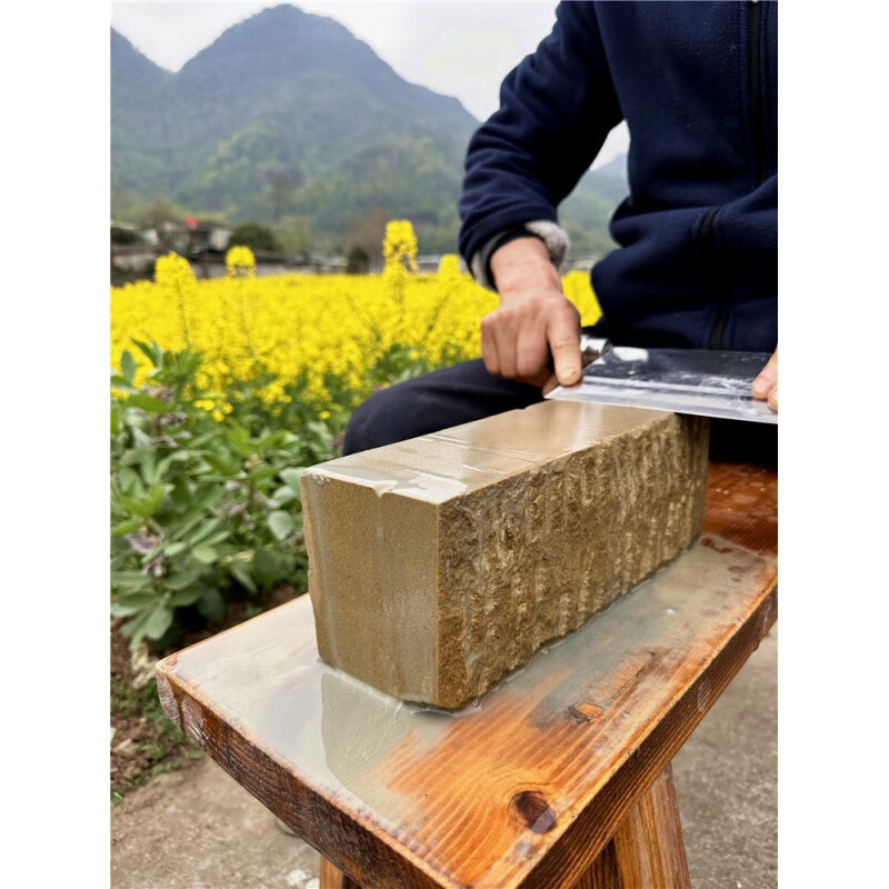 适之石匠手工老磨石天然磨刀石超大稳号中粗磨家用菜刀开刃 黄岩石