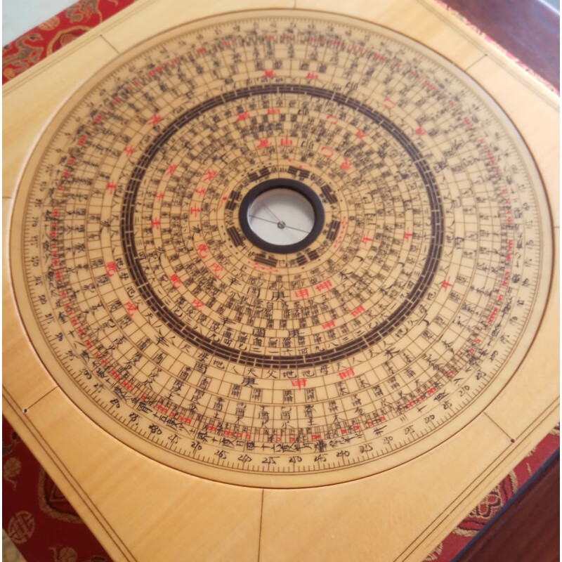 巧马级后天八卦万安罗盘20公分底座绘64卦十字线手工罗经休宁非物质