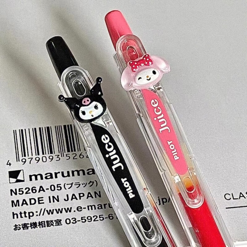 日本PILOT百乐juice果汁笔限定套装彩色中性笔做笔记用按动标记款【黑色+珊瑚粉】2支装