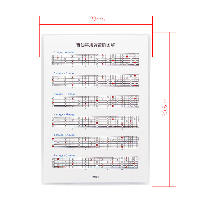 指板音名图 吉他钢琴曼陀铃贝斯萨克斯学习工具 吉他常用调音阶图解