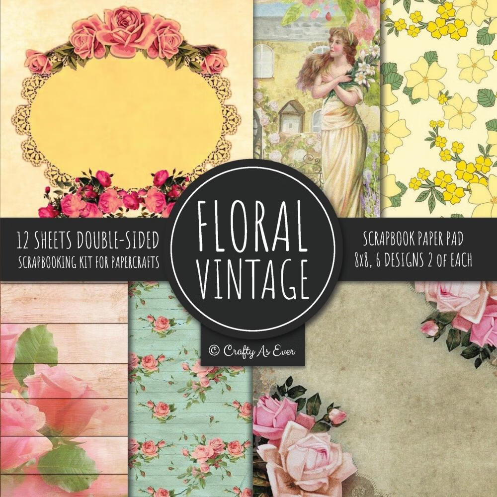 按需印刷 vintage floral scrapbook paper pad 8x8 scrapbooking