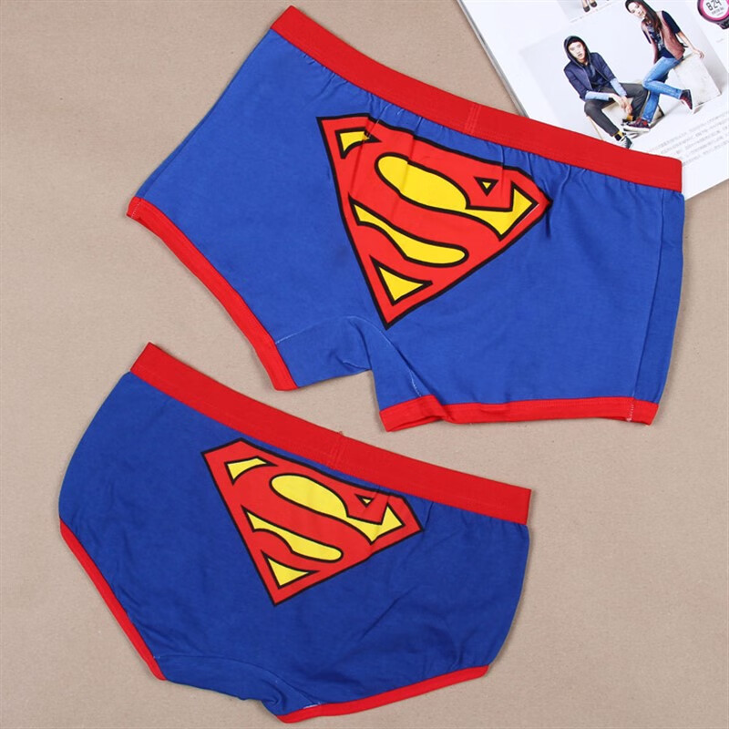 可爱性感卡通情侣内裤 女士三角底裤 超人蓝色 男款xl码一条