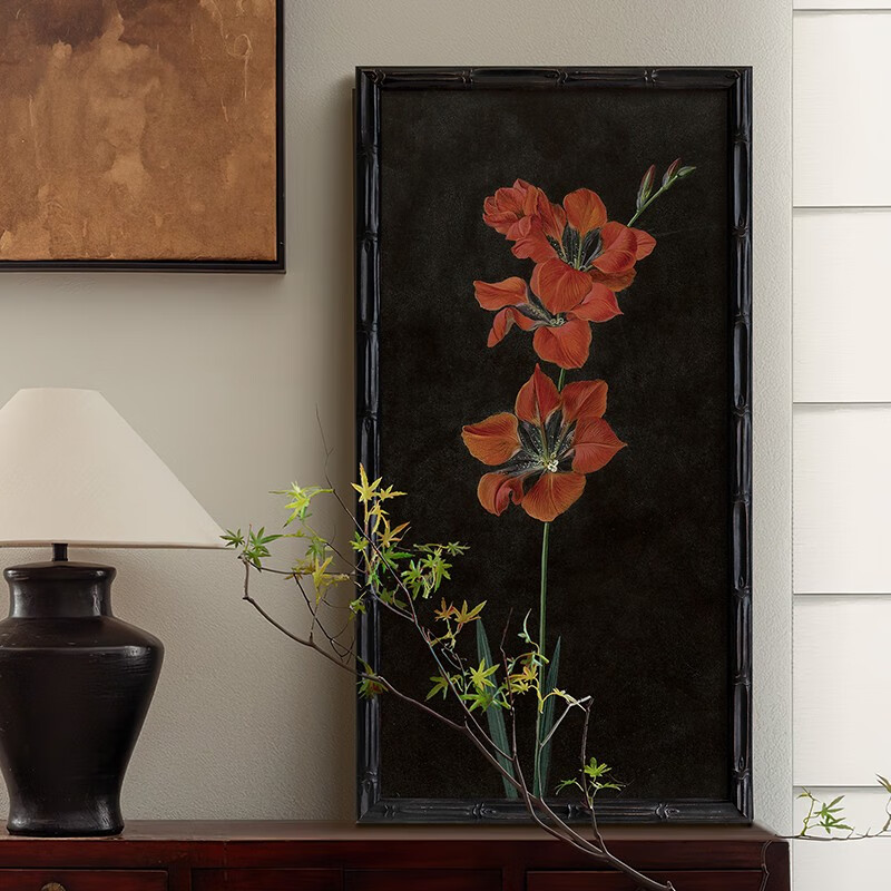 百合花-黑色竹节实木(长宽 3cm) 30*60