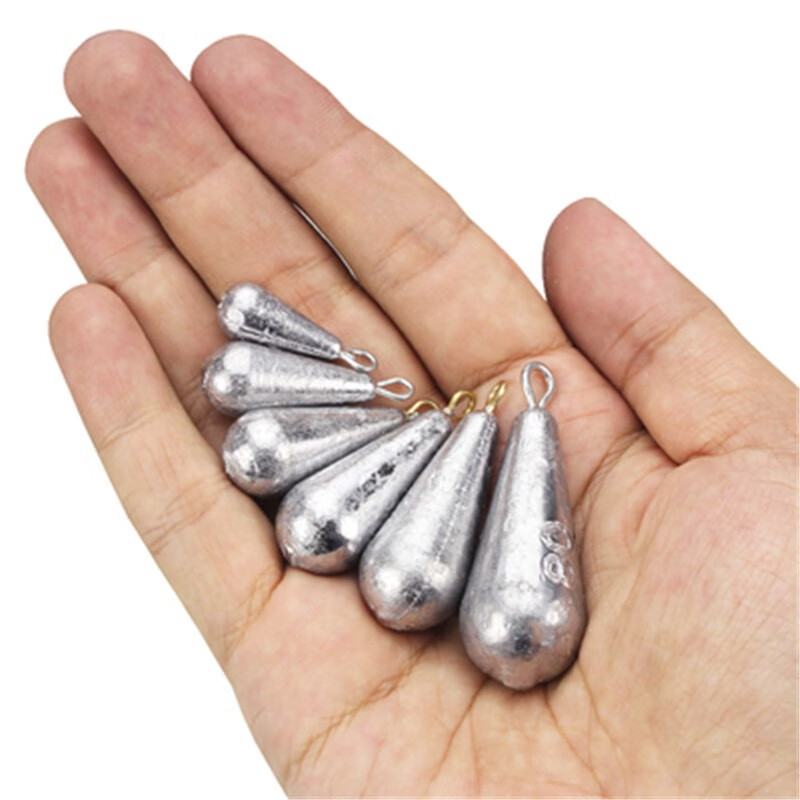 水滴铅坠水滴型带环铅坠通心坠海竿铅坠抛竿铅坠钓鱼铅坠鱼坠 足10克