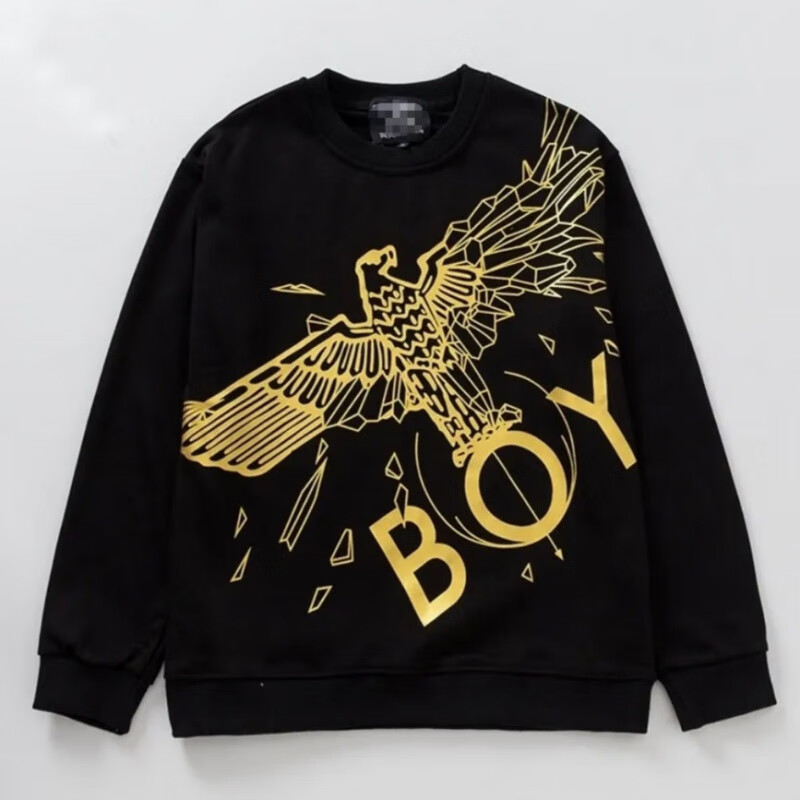centuryboyboy卫衣男2022新款春秋衣服薄款潮牌ins老鹰羽毛翅膀烫金