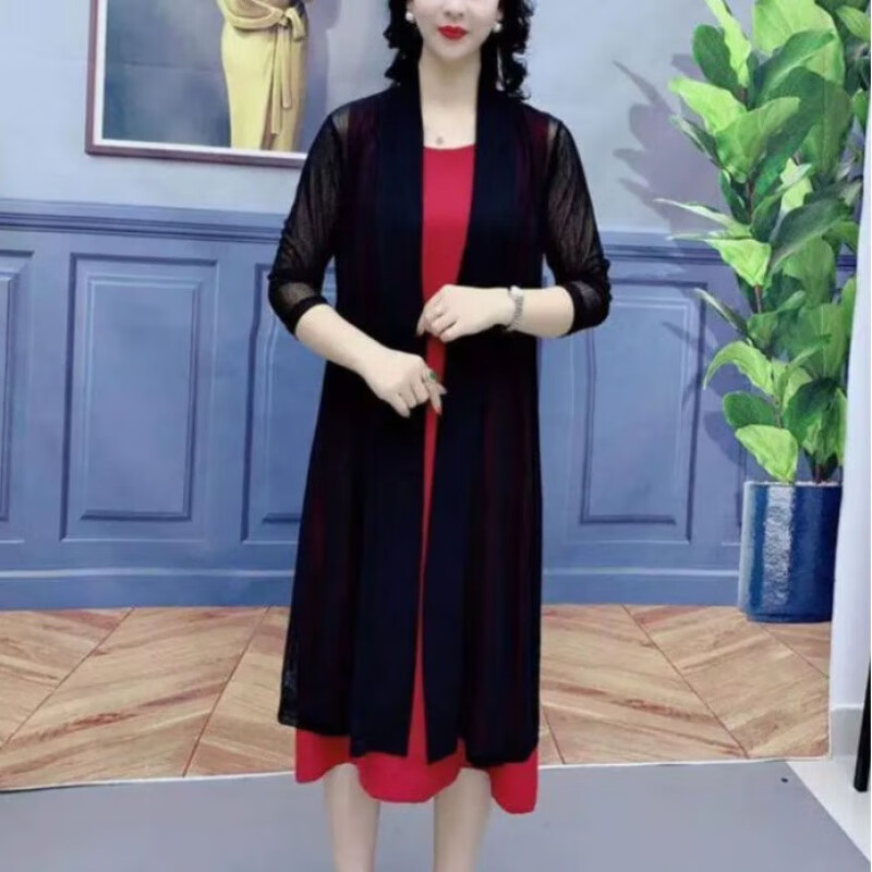 恺吉锐披肩女外搭洋气外套中长款配子纯色百搭开衫薄款秋季披风 黑色