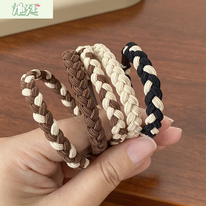 她廷 女扎头发皮筋发圈头绳2022年新款女生橡皮筋加粗发绳感夏季 奶咖