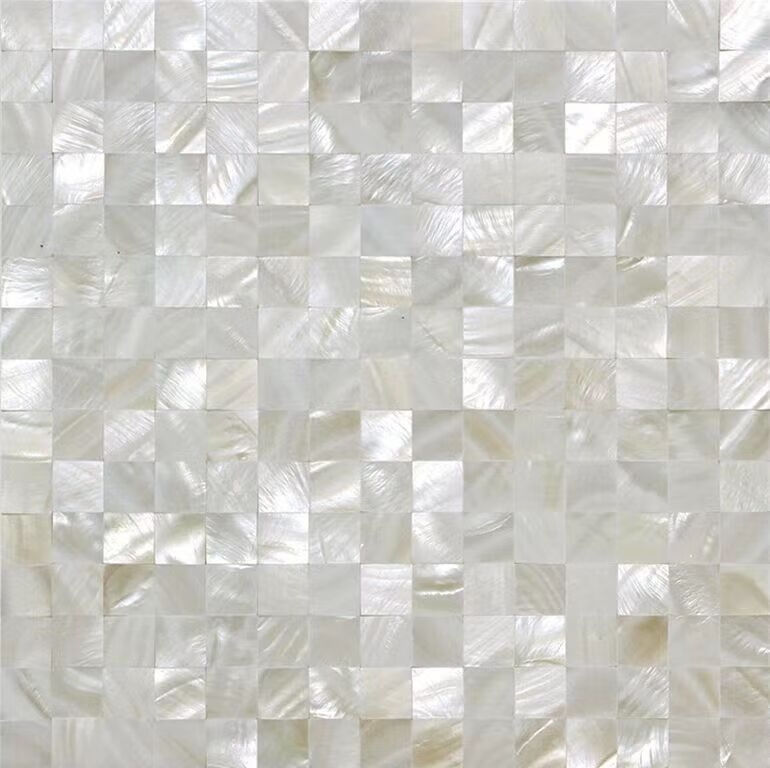 福西西欧式现代自然粉色天然色超白色贝壳马赛克密拼瓷砖背景墙玄关