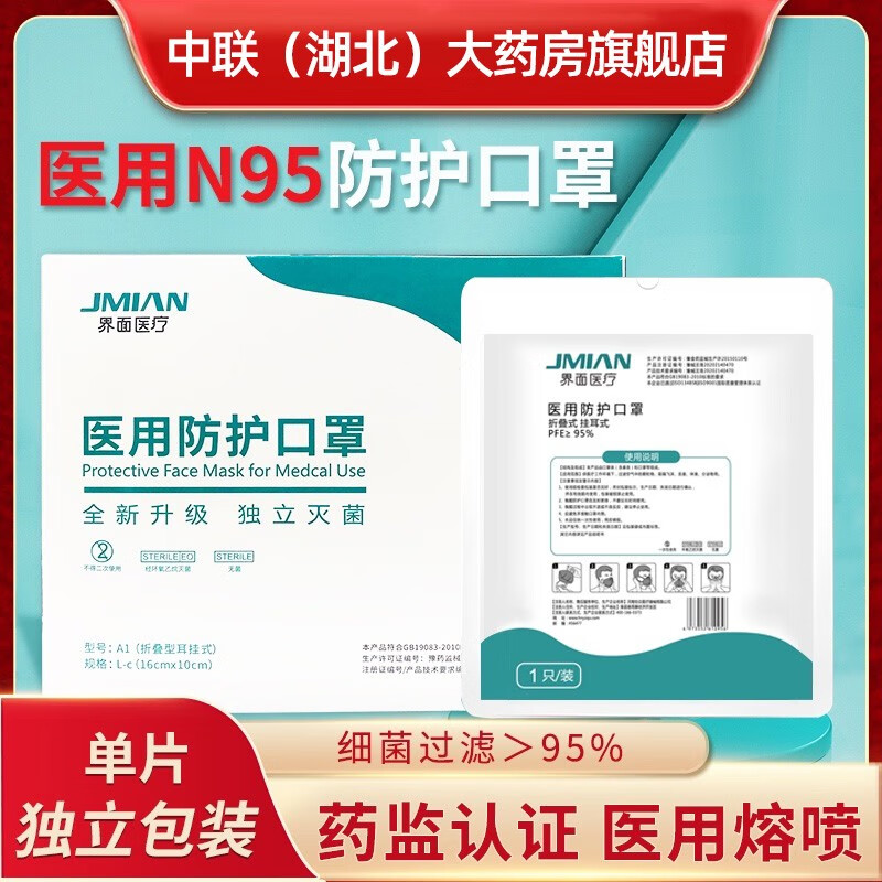 界面成人N95口罩医用口罩价格分析,有效防护PM2.5和细菌