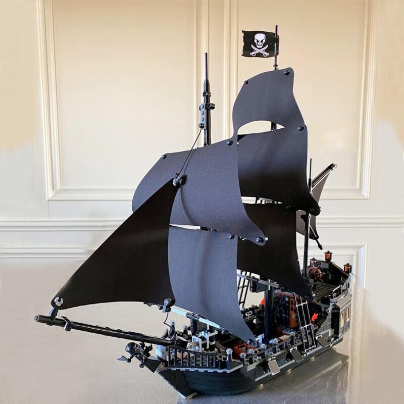 古迪加勒比海盗船黑珍珠号帆船模型摆件儿童拼装积木玩具男孩生日礼物 旗舰版黑珍珠号海盗船6人仔