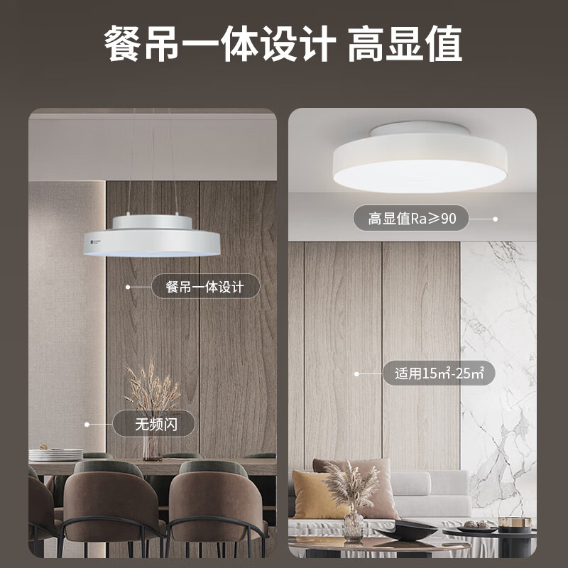 水母云(JELLYFISH TUR)简约高亮智能吸顶灯客厅卧室儿童房氛围背光鸿蒙智联语音控制防虫 33W 20㎡内适用 2800lm 18m² 内