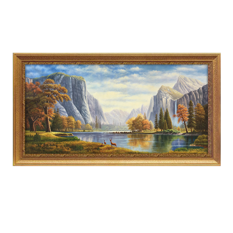 格绿美欧式大气客厅装饰画餐厅挂画饭店玄关走廊过道墙面壁画山水风景 T037富贵牡丹 如需特殊尺寸，请联系客服 