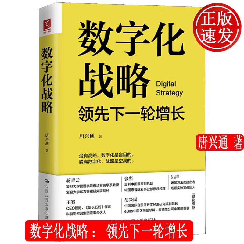 数字化战略：领先下一轮增长 唐兴通 中国人民大学出版社 9787300318196