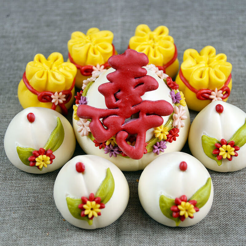 生日寿桃山东大馒头胶东花饽饽威海文登手工果蔬馒头礼盒 腾旺纳跃