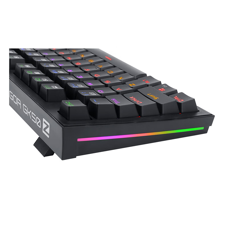  微星（MSI）GK50Z MINI 机械键盘 青轴 RGB光效 有线 游戏电竞办公键盘 87键 吃鸡键盘 黑色 