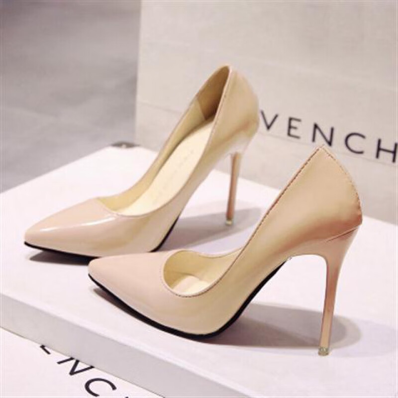 语漾生活另类床上高跟鞋情趣气 激情高细跟6马眼跟22cm 杏色 (10cm)