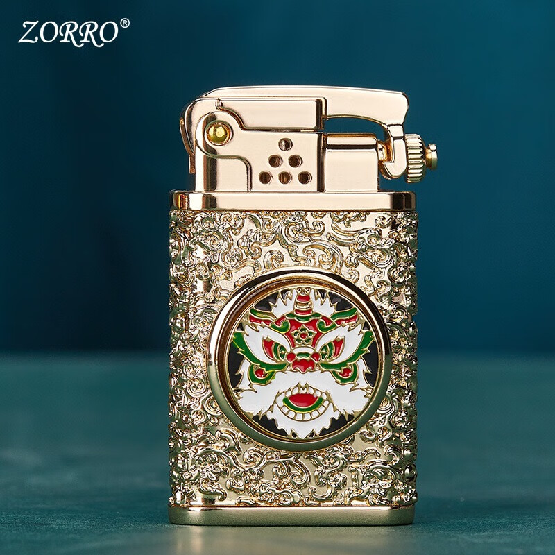 佐罗摇臂煤油打火机国潮醒狮转盘个性 创意送男士生日礼盒装 Z602醒狮 无油打不着