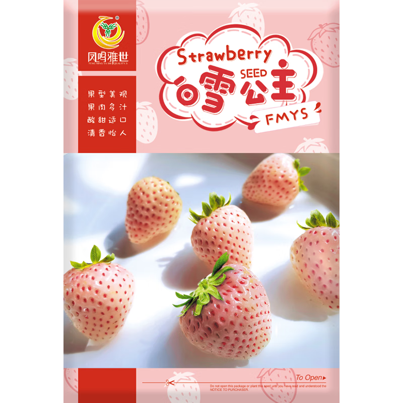 凤鸣雅世 四季易活室内外阳台盆栽种子奶油大草莓籽白雪公主草莓种子1000粒