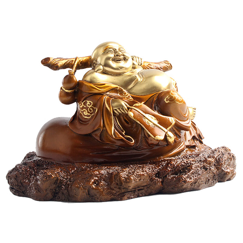 玄众阁 铜大肚佛财神摆件弥勒佛像金属笑佛客厅福字笑面佛铜像