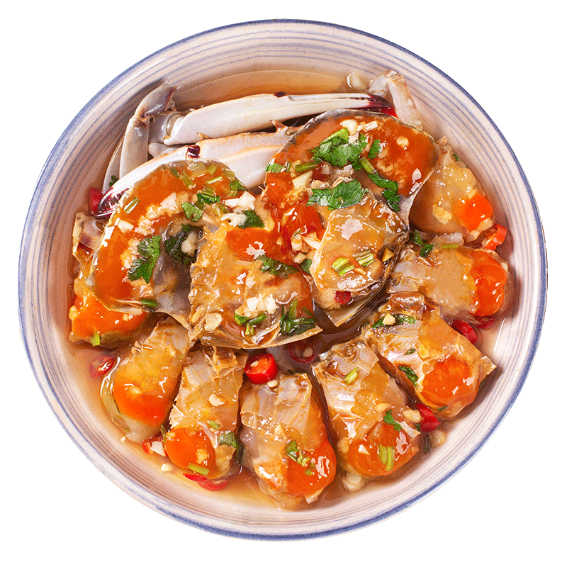 禾澹潮汕生腌梭子蟹块红膏蟹醉蟹咸炝呛蟹生腌螃蟹海鲜韩式酱蟹酱油蟹