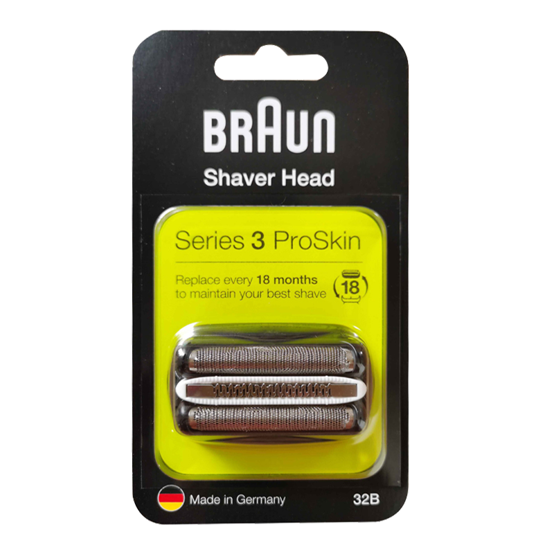 博朗（BRAUN） 3系刀头配件 剃须刀网膜刀头 原装进口刀头生日礼物男520情人节礼物送男友 32B黑色