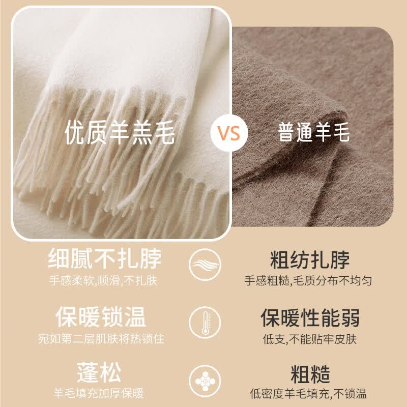 牧尔西纯羊毛帽子女加厚保暖冬季男女款毛线帽舒适百搭款生日礼物 荔枝白