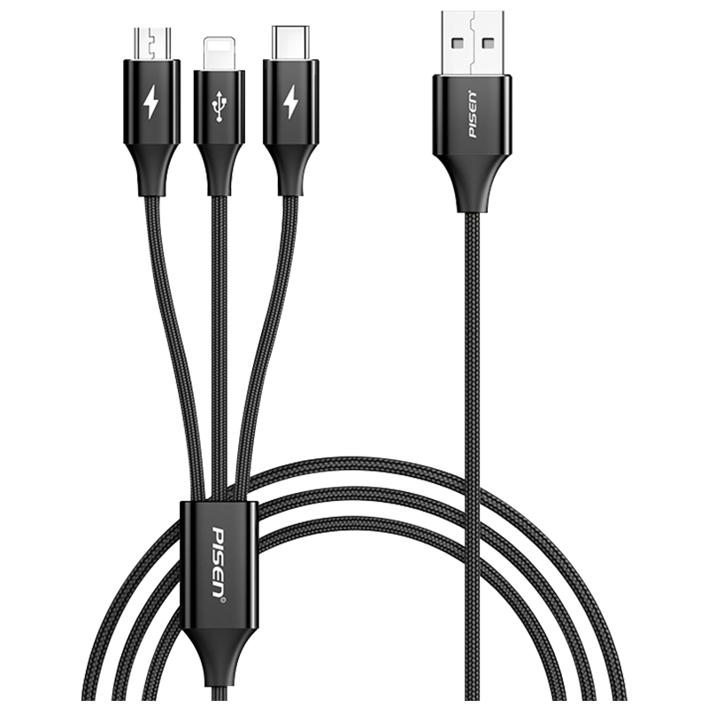 ���ڲ�����Ʒʤ��PISEN�� ����һ�����߶�ͷusb�๦�����ݳ��س����һ��������iphone15/16ƻ����׿ ����֯��1.8�ס���ɫ 22.9Ԫ