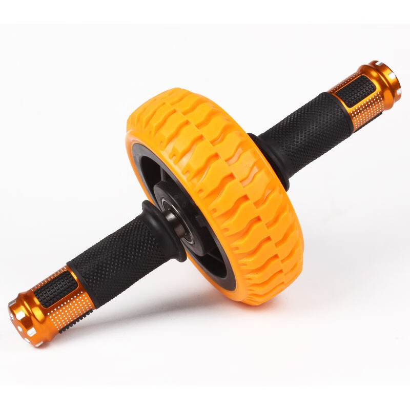 腹肌健身器滚轮器材收腹练核心力量男士家用健身卷腹机 黄色 轴承独轮