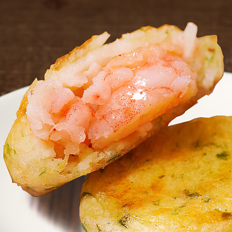 兜米呱 海苔虾仁饼早餐半成品美食空气炸锅食材油炸鱼香鲜虾饼速食品