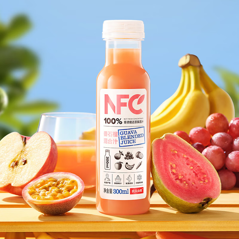 农夫山泉nfc纯果汁饮料nfc冷压榨饮料300ml整箱0添加 番石榴混合汁24