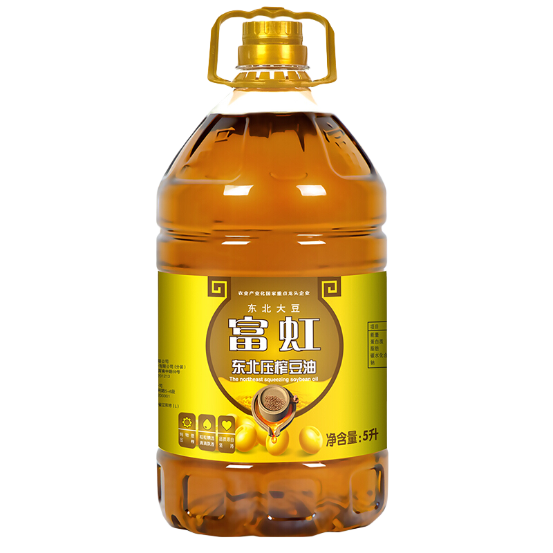 富虹油品 富虹 东北古法压榨 三级大豆油 非转基因 食用油 5L