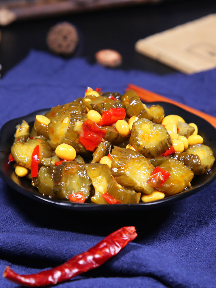 哺食旺香甜脆瓜小黄豆酱菜青瓜酱黄瓜即食咸菜脆瓜酱瓜片下饭菜500g