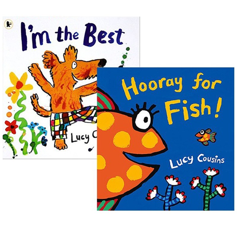 Maisy Lucy Cousins 小鼠波波作者作品 2册代表作合售 金鱼万岁 Im the Best/Hooray for Fish/