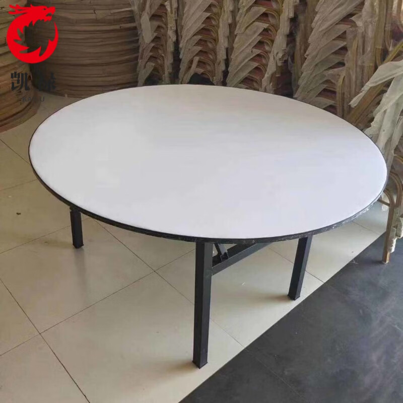 山头林村酒店大圆桌餐厅桌面折叠圆台面10人20人25人家用pvc餐桌转盘